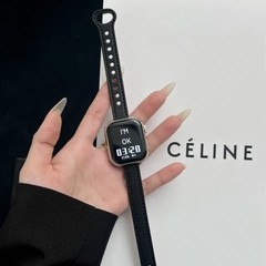 適用於AppleWatch10/9細款拼色條紋皮質腕帶iwatch8765高級感錶帶