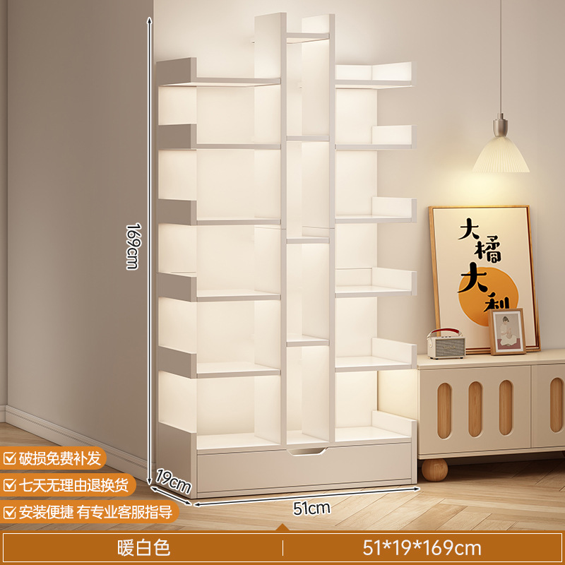 Estante de libro de piso integrado contra la pared esquina simple sala de estar de almacenamiento doméstico de estudiantes armario de pared librería