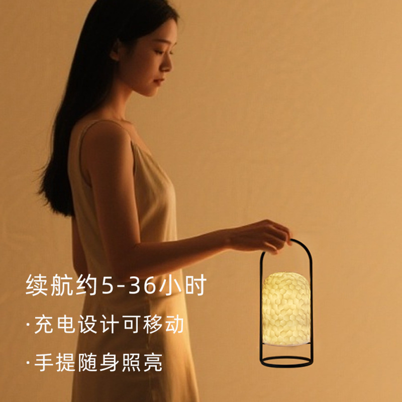 泉州陶瓷小夜灯充电氛围灯轻奢卧室玄关书桌新中式摆件轻奢氛围灯|undefined