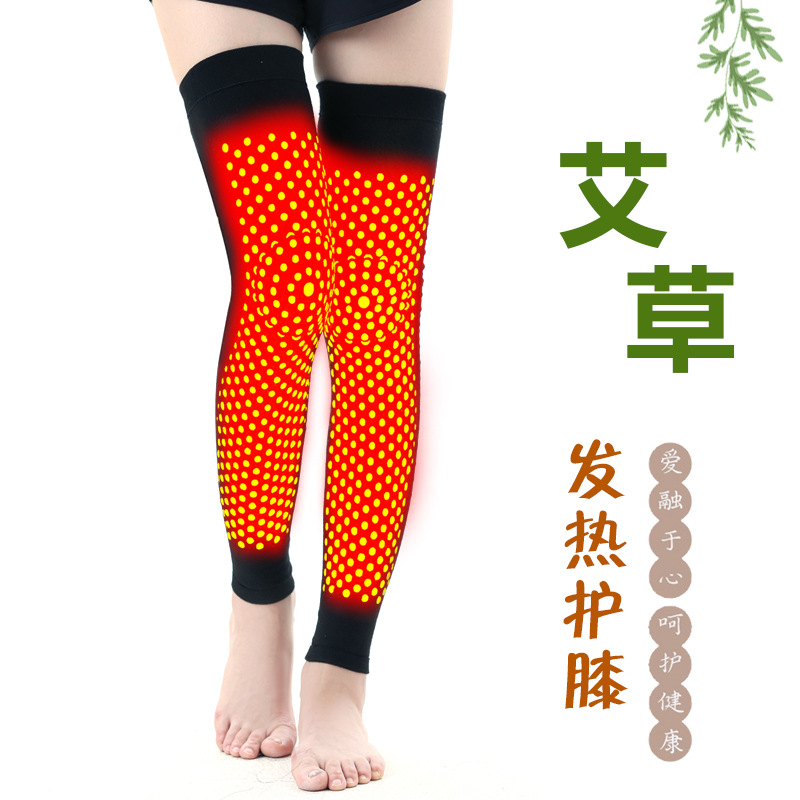 Mugwort Cashmere Leg Warmers Self-Heating Over-The-Knee Socks for Old Cold Legs, Knee Warmers for Winter, Extended and Thickened Knee Sleeves for Joints