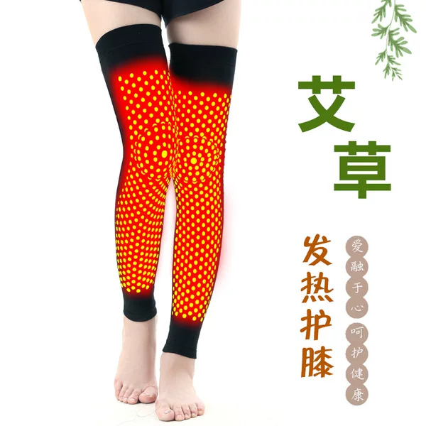 Mugwort Cashmere Leg Warmers Self-Heating Over-The-Knee Socks for Old Cold Legs, Knee Warmers for Winter, Extended and Thickened Knee Sleeves for Joints