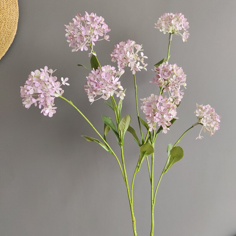 Simulated 4-Head Snowball Flower Hydrangea Overseas Supply Home Model Room Wedding Design Decoration Accessories Wholesale