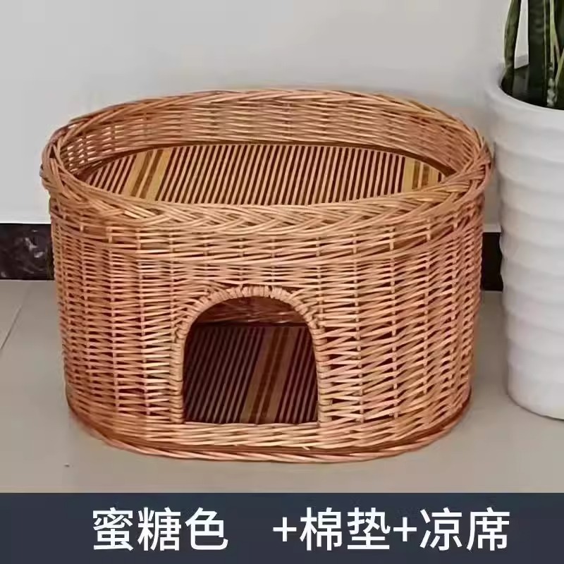 Guarida de ratán para gatos VIP Teddy perrera de mimbre para perros pequeños