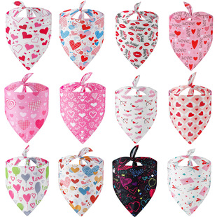 Cross-border new new pet saliva towel casual dog cartoon pet triangle towel accessories dog towel pet scarf