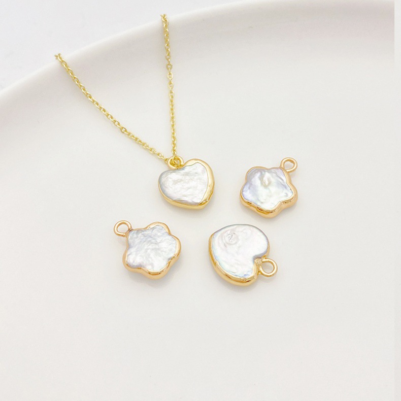 DIY Jewelry Accessories Classification 1 Piece Freshwater Pearl Heart Shape Pendant