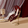 X-28625# 新款红色水钻时尚宴会女士高跟鞋中跟平时可穿鞋婚鞋 鞋子批发女鞋货源