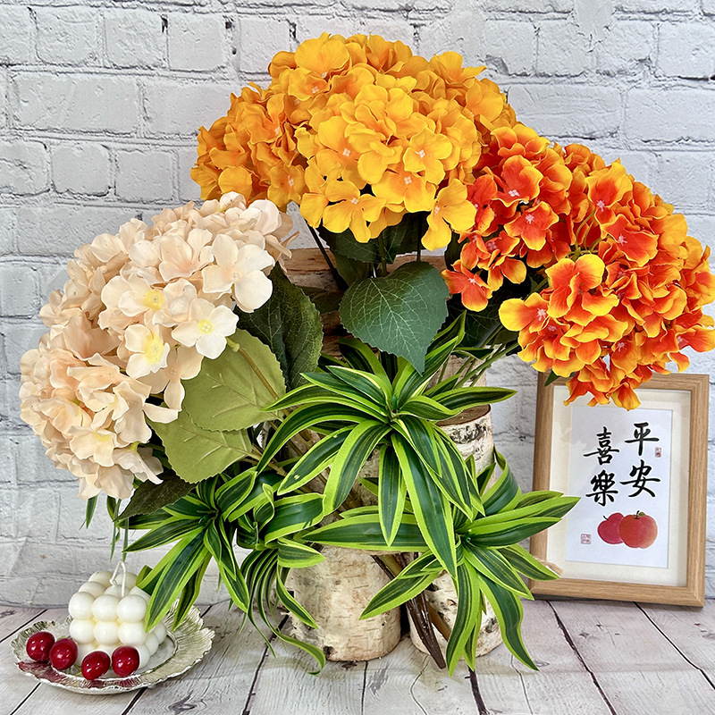 Usine Directe nouvelle hortensia artificielle 5-tête Printemps hortensia enduit tissu matériel faux fleur maison fleur décorative