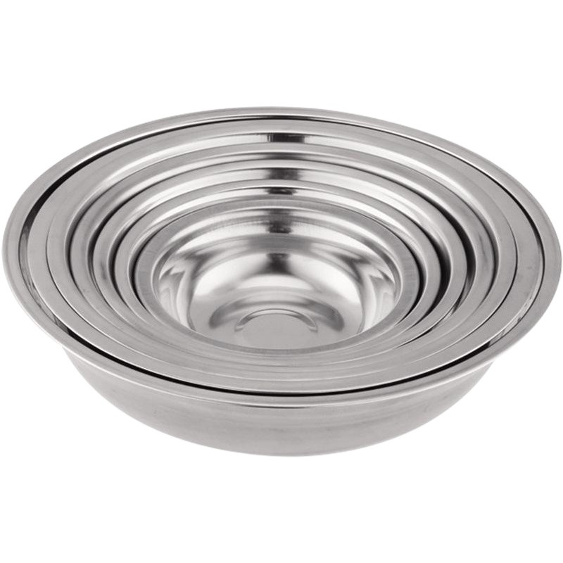 Stainless steel soup basin thickened round basin restaurant canteen household soup bowl supermarket promotion two yuan shop gift logo