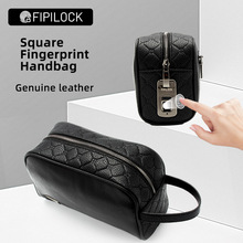 跨境爆款指纹手提包leather anti-theft fingerprint handbag