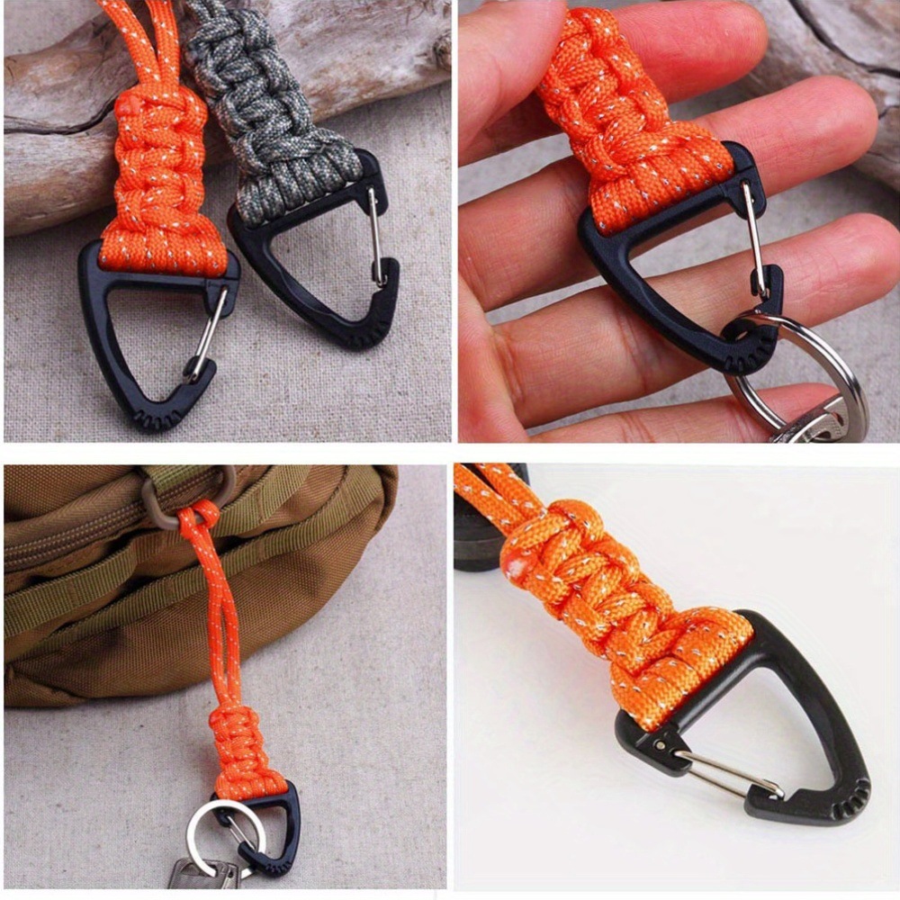 Outdoor Camping Multifunctional Triangular Hanging Buckle 19cm Paracord Strap with Plastic Triangular Carabiner