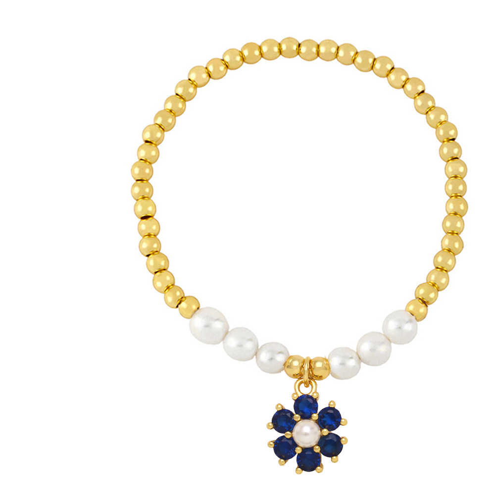 Fashion Flower Copper Bracelets Zircon Copper Bracelets