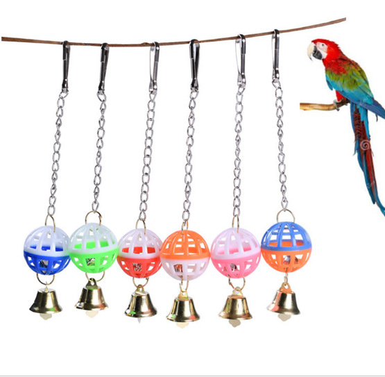 新款鸟玩具铃铛 双色铃铛吊铃鹦鹉鸟发声玩具 鸟玩具摇铃