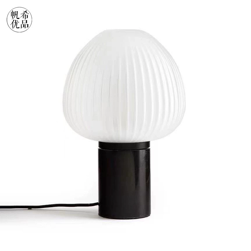 Glass table lamp — Scandinavian modern bedside lamp, warm light, button switch, multiple sizes
