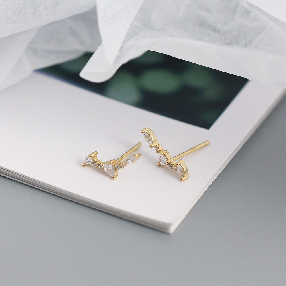 Geometric Fashion Gem Plating Earrings Ear Studs display picture 7