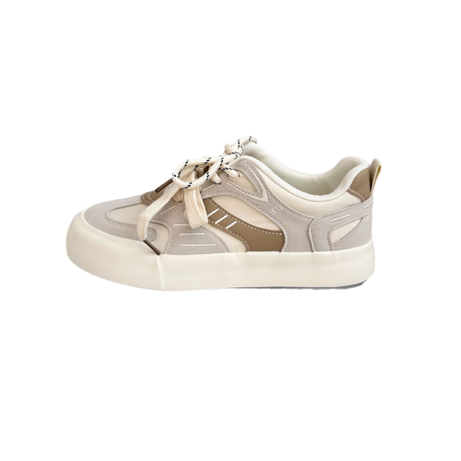 6629 plantillas de látex/zapatos de entrenamiento alemanes de suela gruesa zapatos de mujer zapatillas casuales 2025 nuevos zapatos blancos retro de punta redonda