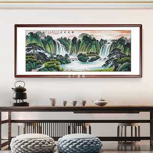 4A9O源远流长山水画手绘聚宝盆风水画客厅装饰画办公室国画西墙挂-阿里巴巴
