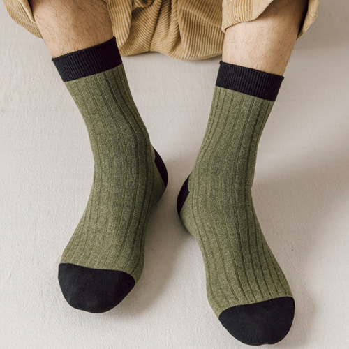 春秋冬季除臭袜子长款中筒棉袜拼色新款中帮防臭抗起球男士商务袜