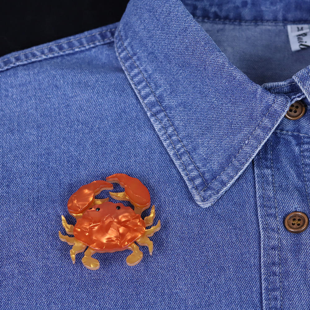 Cute Style Cute Pin Crab Arylic Stoving Varnish Unisex Brooches