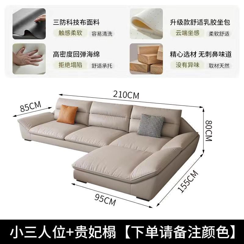 现代简约免洗高档科技布沙发客厅贵妃意式轻奢出租屋网红高端沙发|undefined
