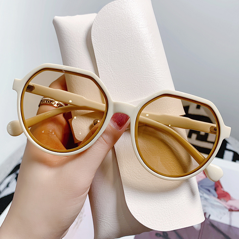 Round Frame Glasses Style Casual Occasion Simple Style Classic Style Color Block PC UV400 Protection Round Frame Clips Women's Sunglasses
