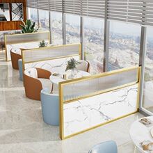 卡座屏风隔断铁艺不锈钢长虹玻璃烧烤火锅店过道矮墙遮挡围栏遮挡