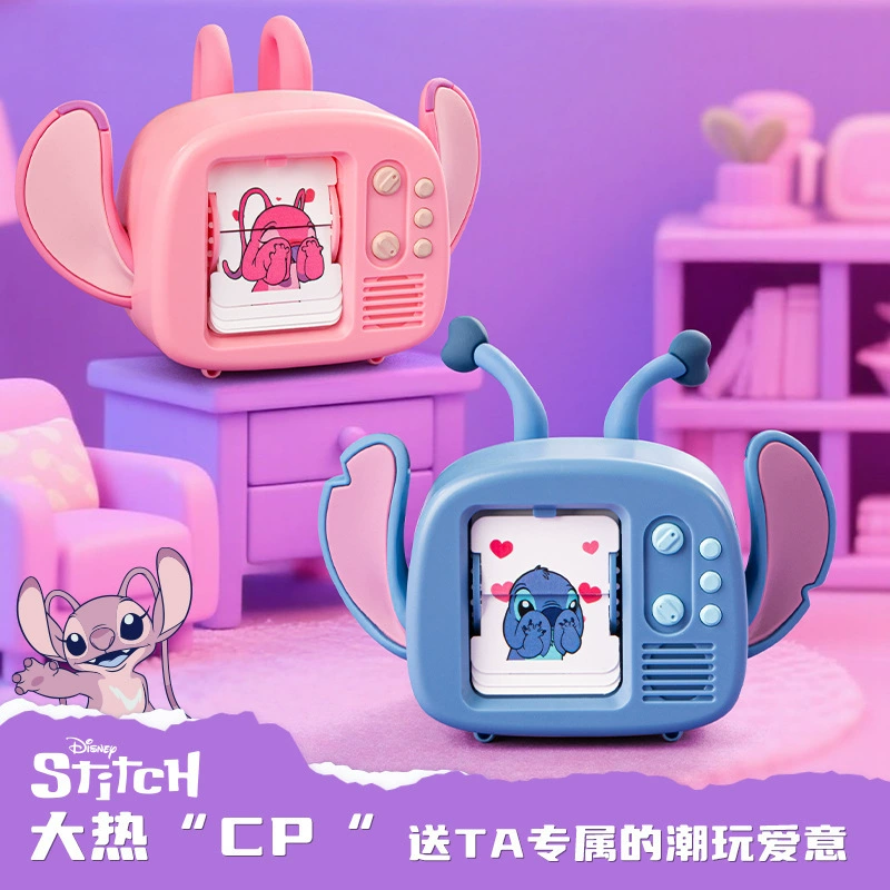 Оригинальная игрушка Disney Stitch: магический переворачивающийся телевизор, тянущаяся линия, вращающаяся игрушка-звезда, украшение с Стичем