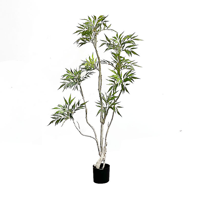 plantas verdes Huang Tianzhu planta en maceta de alta imitación planta falsa bonsai decoración de ventana de sala de estar simulación flor simulación