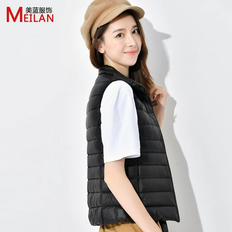 Short vest with down, light and thin winter tank top, jacket