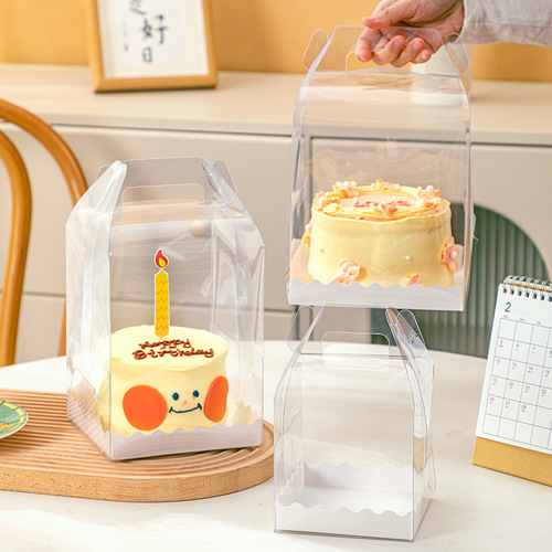 Cake box wholesale four-inch portable cake box thousand-layer mousse transparent 26-inch dessert disposable packaging box