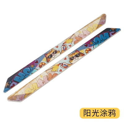 Qapı və bamper qoruyucu zolaqlar Rear Bumper Anti-Collision Strips, Anti-Scratch - d-25-anti-collision-gluesun-graffiti-heat-sealed-baglabeling-2-pieces