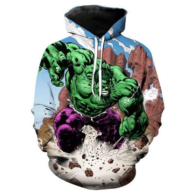 2024 Autumn and Winter New Men's Marvel Comic Hero Hulk 3D Digital Printing Hoodie Sports Cross-border 2024 Autumn and Winter New Men's Marvel Comic Hero Hulk 3D Digital Printing Hoodie Sports Cross-border