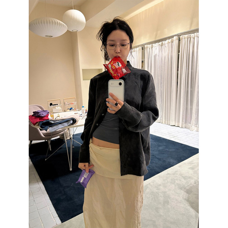 Now the New 2026 Autumn Collection from Korean Designer Dear's Brand: Baby-Style French-Style Long-Sleeve Shirt with a Sophisticated Texture