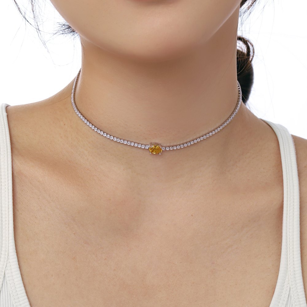 Sterling Silver Basic Classic Style Commute Plating Inlay Geometric Zircon Choker display picture 7