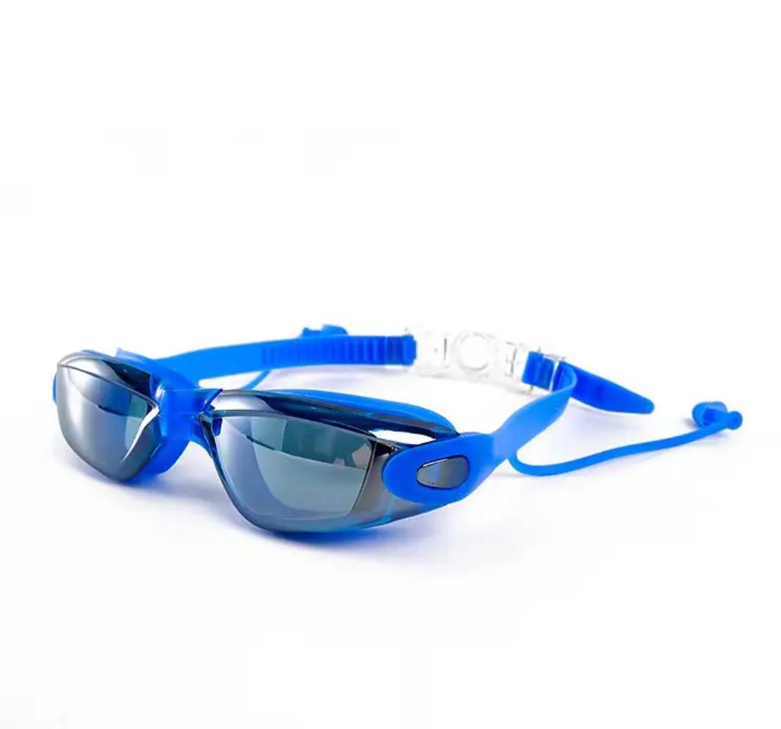 7001 파란색 김서림 방지 전기 도금 성인용 수영 고글 + 고급 거울 상자