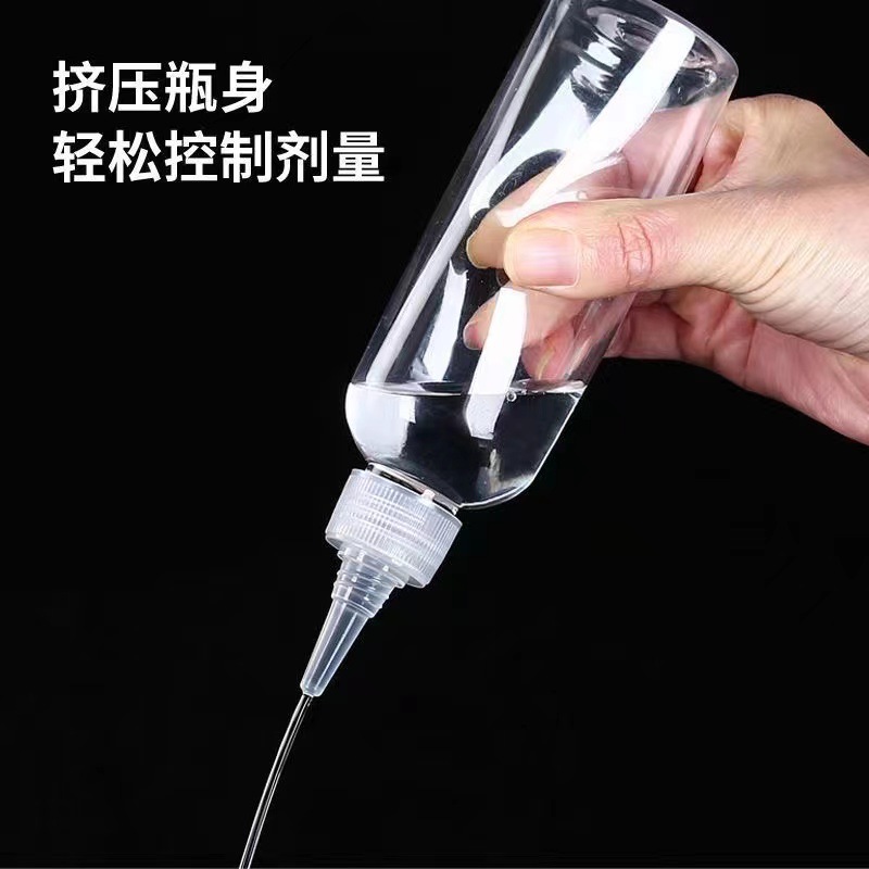 Botella de compresión botella puntiaguda transparente botella pequeña botella vacía pegamento botella de plástico suave Loción sub-botella de gota botella de pigmento botella de medicina