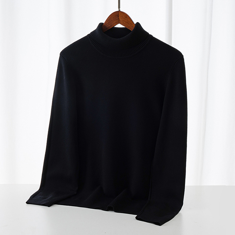 Suéter de punto Modell hombre de cuello alto otoño y invierno nuevo suéter de color sólido, suéter de negocios ligero, ropa de hombre