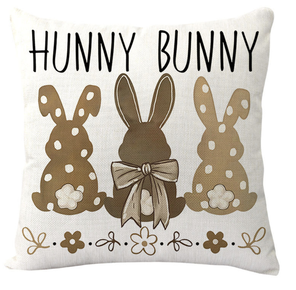 Amazon transfronterizo conejo de Pascua huevo lino almohada cubierta de cojín de coche de oficina sofá