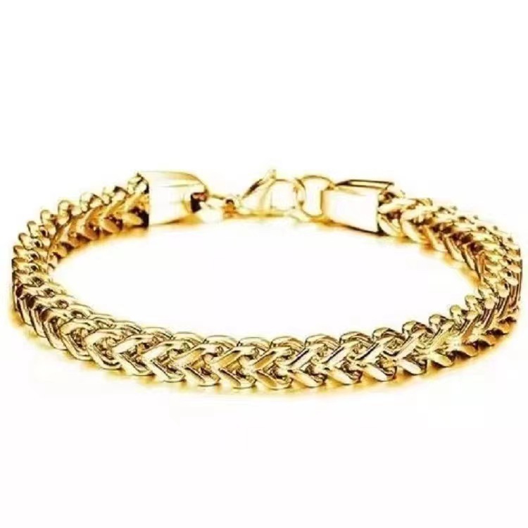 Men's Gender Hip-Hop Solid Color Titanium Steel Men's Bracelets Men's Chain Bracelets