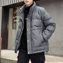 韩版白鸭绒宽松防寒服百搭牌保暖外套休闲港冬款加厚羽绒服男风潮