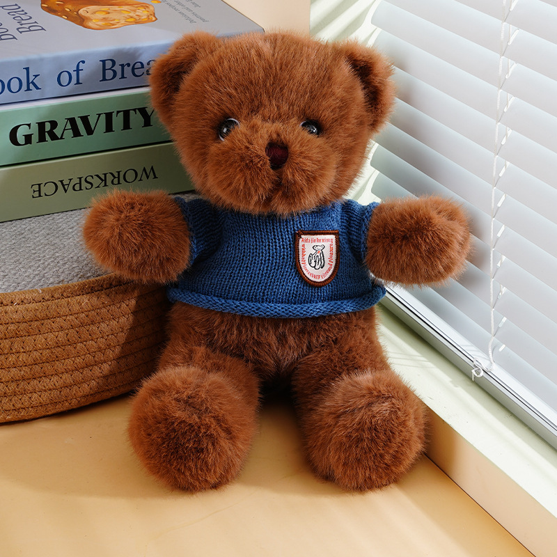 Doble párpado oso de peluche máquina de agarre muñeca visón terciopelo abrazo oso muñeca regalo corporativo juguete de peluche logo