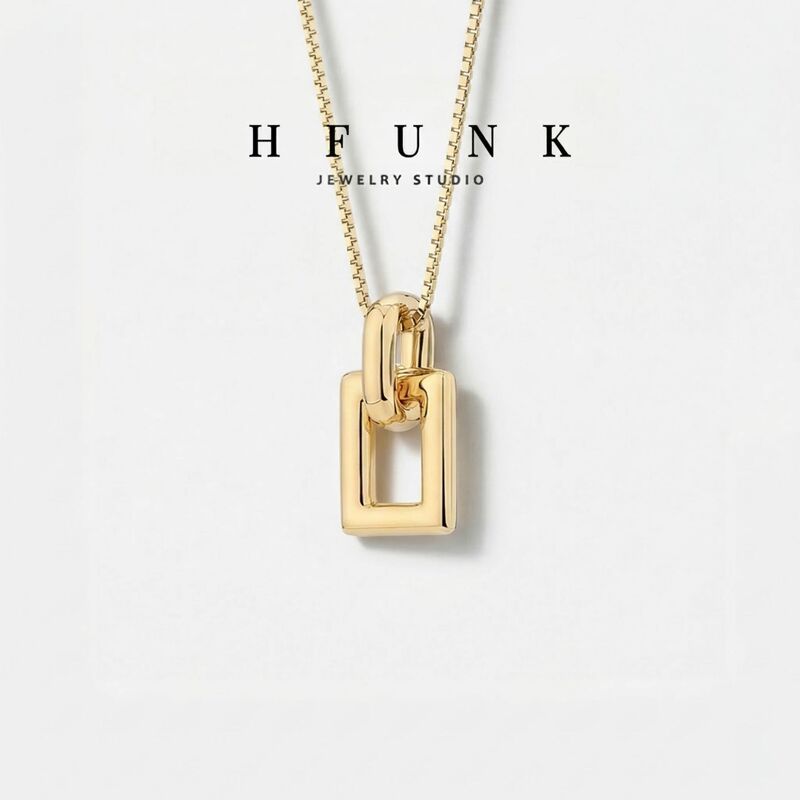 Photo Frame Square Sweater Chain Spring, Summer, Autumn and Winter Accessories Titanium Steel Chain Versatile Fashion French Style Women's Jewelry Necklace Photo Frame Square Sweater Chain Spring, Summer, Autumn and Winter Accessories Titanium Steel Chain Versatile Fashion French Style Women's Jewelry Necklace