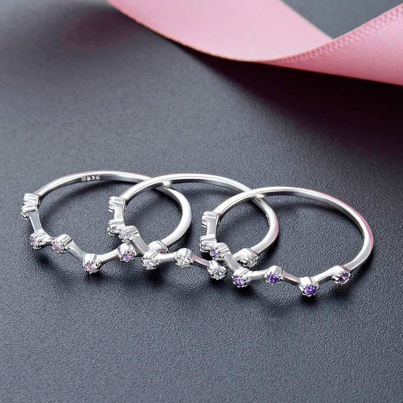 Anillo de diamantes de plata de ley 925 para mujer, lujo ligero, personalidad simple de nicho, anillo de circón, anillo de cola de dedo índice, sentido avanzado