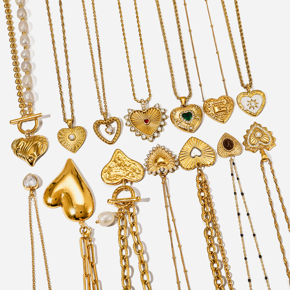 Jingqiao European and American Cross-Border Jewelry Titanium Steel Pearl Necklace Accessories Women's Sweater Chain Autumn and Winter Stainless Steel Jewelry Cross-Border