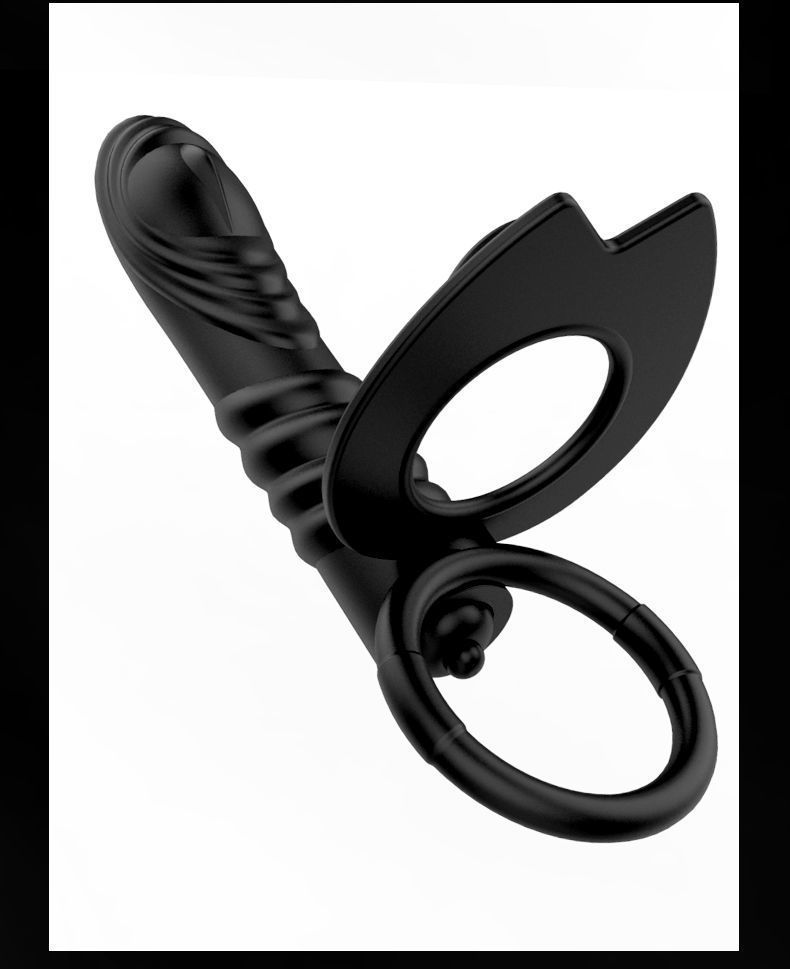 Dual-Ring Prostate Massager with Remote Telescopic Vibration, Silicone and ABS, Adult Wellness Device — detail image 13