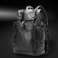本革バックパックメンズビジネスメンズバックパック牛革カジュアル大容量コンピュータスクールバッグ短距離出張トラベルバッグ