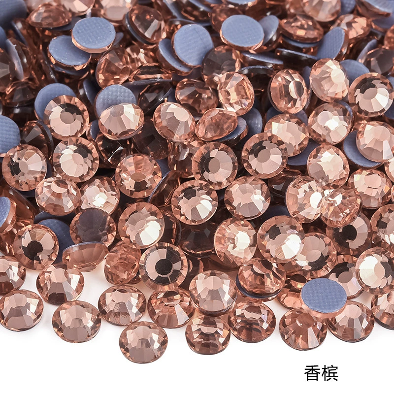 Hot‑fix rhinestones SS3–SS30, glass crystal round flat‑back, 1440 pcs per pack (hot‑melt)