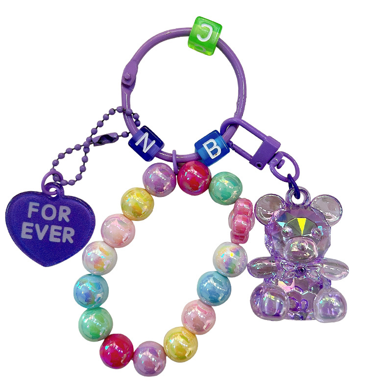 Cuentas de asiento osos colgantes de llaves de bolsos acrílicos exquisitos colgantes de llaves de automóvil colgantes pequeños regalos al por mayor