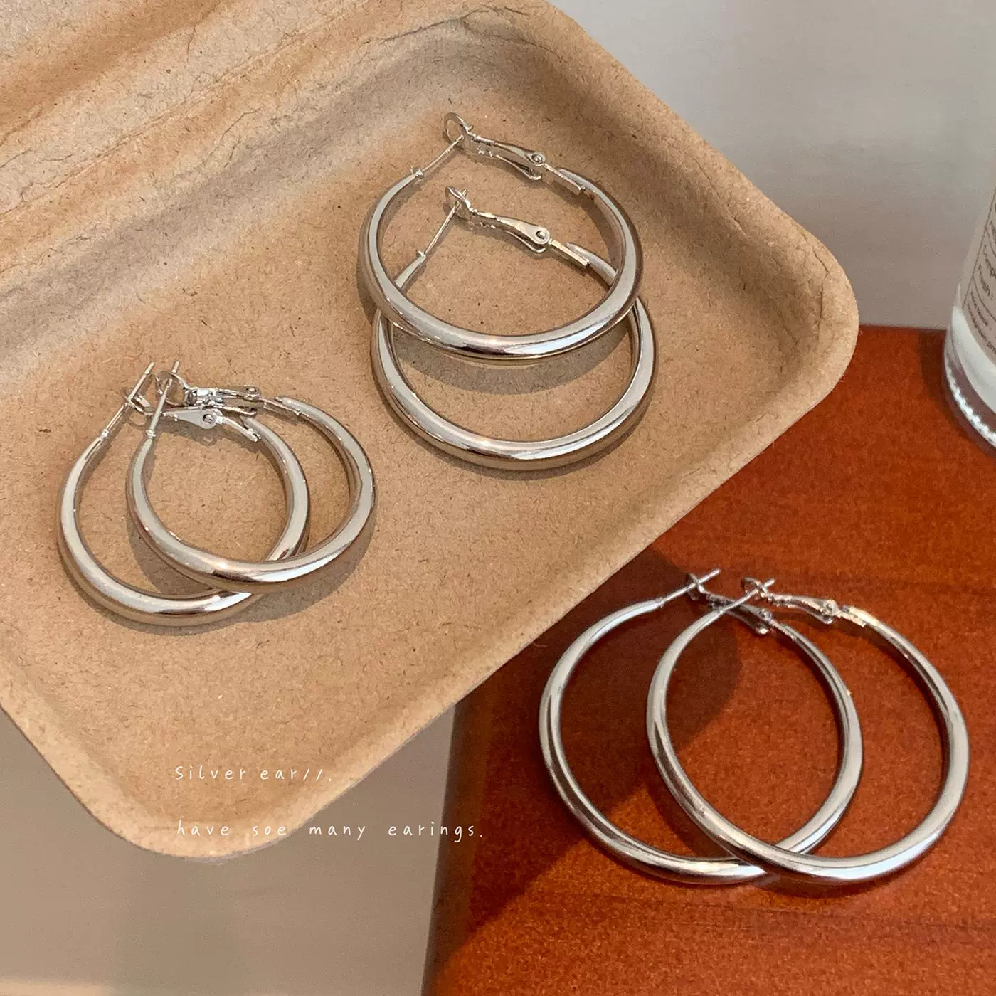 赵露思许妍同款方圆脸天菜经典简约大圈圈耳环女复古通勤气质耳圈