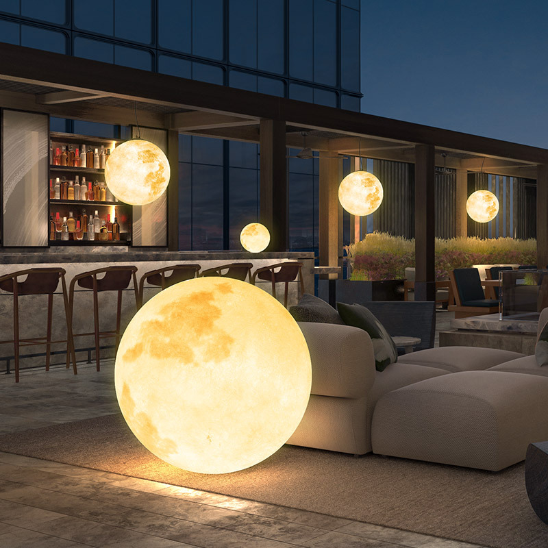 Moon Chandelier Planet Lamp Art Indoor Tooling Ball Lamp Internet Celebrity Chandelier Nordic Restaurant Lamp Bedroom Moon Lamp