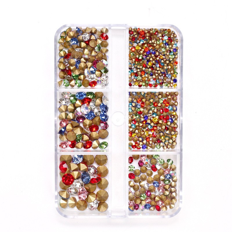 Diamante inferior de 6 puntos de cuadrícula#color mezclado